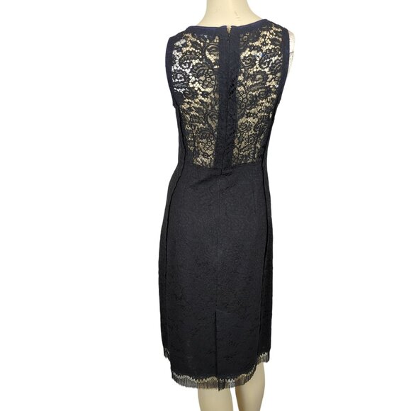 Sonia Rykiel Sleeveless lace black navy blue cocktail Sheath dress sz 38 sz 8 - Picture 3 of 16